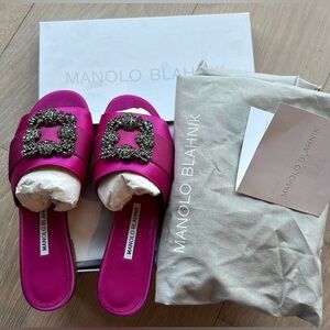 Manolo Blahnik Martamod embellished flat sandals